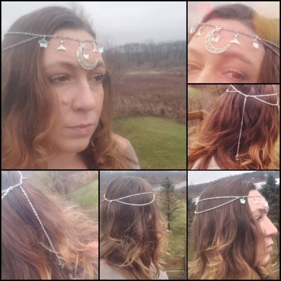 Mermaid Moon Crown Headpiece Hair Jewelry Headdress Tiara Circlet Fantasy Rave main image 10